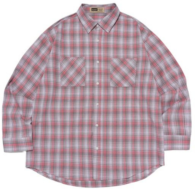 카고브로스 MULTI-POCKET OVER CHECK SHIRT PINK
