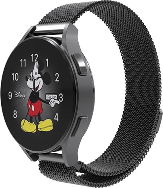 로랜텍 갤럭시워치 호환 마그네틱 메탈 스트랩, 블랙, 1개