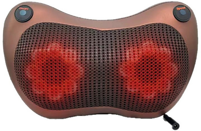 가정용 지압 목 마사지기 전신 마사지 가능 힐링케어 온열안마기, 브라운, 1개