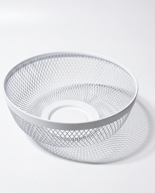 메쉬 수납바구니, 1개, 화이트