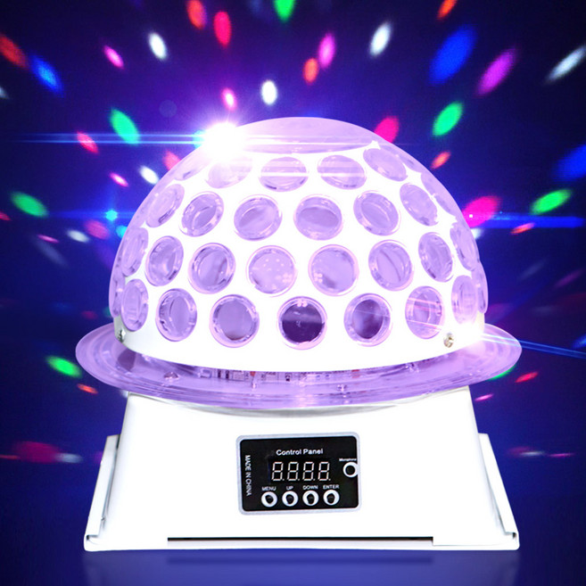 LED 슈퍼 미러볼 무대조명 특수조명 노래방조명 싸이키 클럽 파티 레이저 디스코볼, 화이트