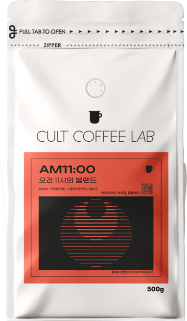 컬트커피랩 산미있는 꽃향기 과일향 오전 11시 블렌드 커피원두, 500g, 1개, 홀빈(분쇄안함)