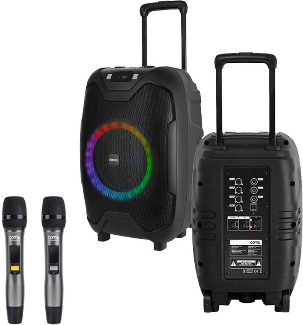 이동식 UHF 앰프 스피커 무선마이크 헤드셋 세트 50W 충전식 야외 행사 강의용, 블랙, KY600S2 (핸드마이크 2개)