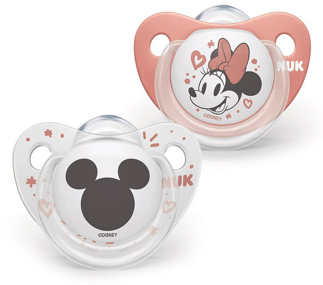 누크 디즈니 노리개젖꼭지 미니 2종 세트, S2(6~18개월), 혼합색상, 1세트