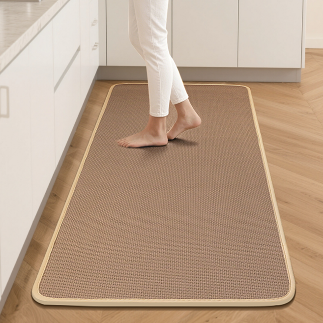 SoftDiary 두꺼운 주방발매트 기름방지 미끄럼방지 싱크대 발매트 롤매트 대형, 커피브라운