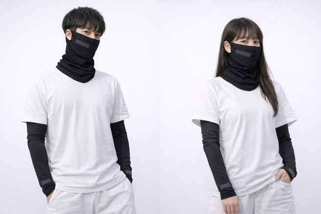 리브젠 남여공용 여름 냉감 넥워머 팔토시 세트 UV차단 스포츠 마스크 쿨토시세트, 1개