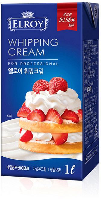 엘로이 동물성 휘핑크림, 6개, 1L