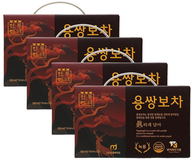 [3+1 이벤트] 만종바이오 용쌍봉차 녹용 황기 천궁뿌리줄기, 20개, 110ml
