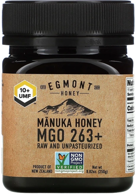 Egmont Honey 마누카 꿀 로우 언패스쳐라이즈 MGO 263+ 250g(8.82oz), 250g, 1개 - 쿠팡