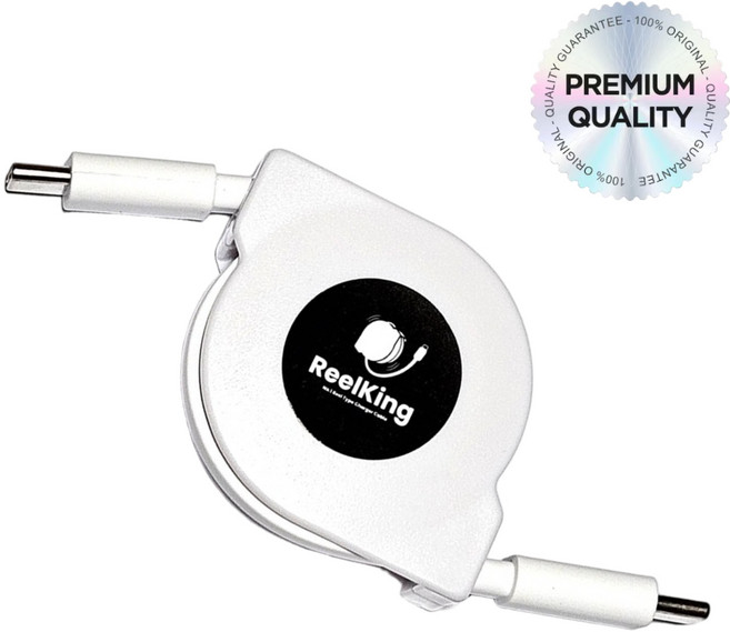 Reelking 자동감김 CtoC 초고속 C타입 60W PD 릴케이블 데이터전송, 1m, 화이트, 1개
