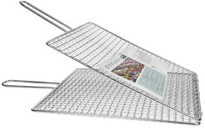 SN월드 바비큐 구이용 접석쇠(중)26cm 2개/3개/5개 세트 고기석쇠 숯불 그릴, 1개, 손잡이