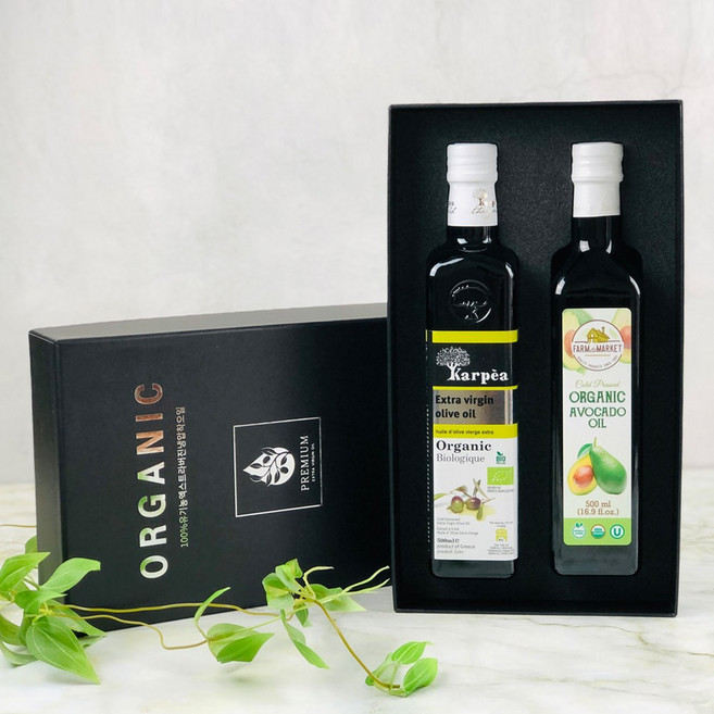 유기농 냉압착 엑스트라버진 가르페아 올리브 아보카도 오일 500ml 2병 선물세트, 2개