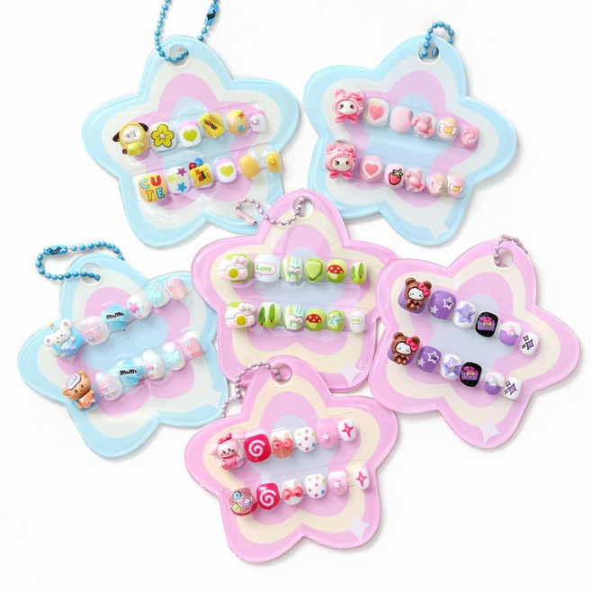 베리별별네일 붙이는 셀프 네일아트 6종세트 어린이 네일팁 어린이 네일세트 어린이선물, 1개