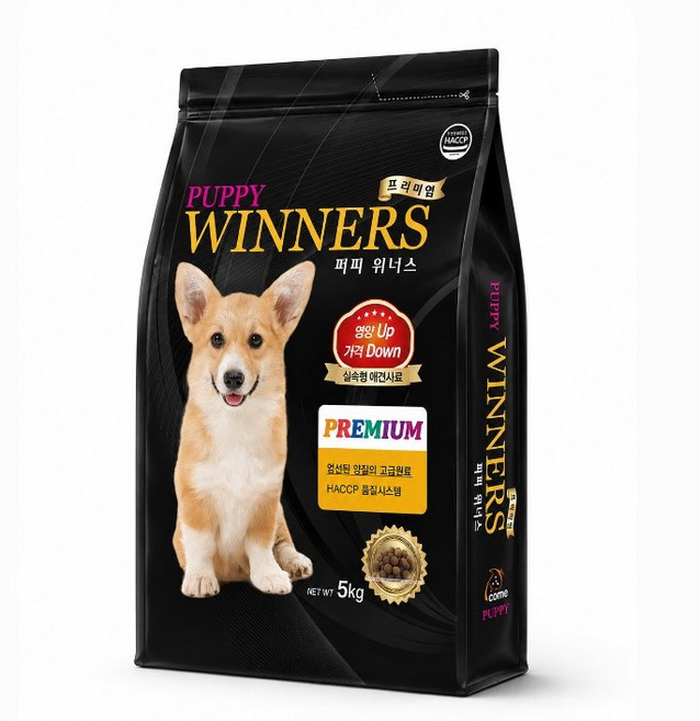 퍼피위너스 전연령 강아지 프리미엄 건식사료, 곡물, 5kg, 1개