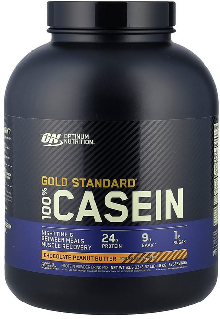 옵티멈뉴트리션 100% 카세인 골드 스탠다드 초콜릿 땅콩 버터 4 파운드 (1818 g), 1.818kg, 1개