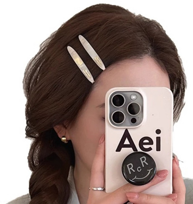 옆머리 앞머리 헤어핀 고급 셀룰로오스 실핀 5p