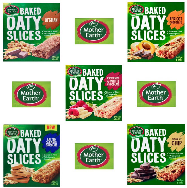 뉴질랜드 마더어스 곡물 프로틴바 에너지바 5종, 1개, 솔티트 캬라멜 슬라이스 6팩, 240g