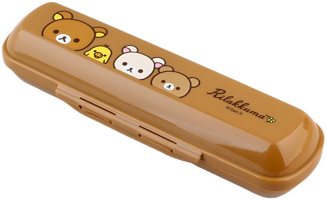 리락쿠마 다용도 통통 수저케이스 해피, 브라운, 1개