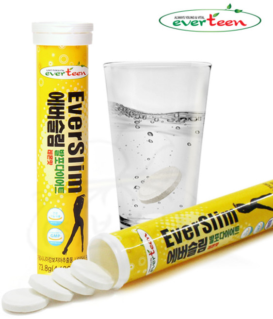 에버슬림 발포다이어트 가르시니아 4100mg 18정 / 레몬맛, 12개