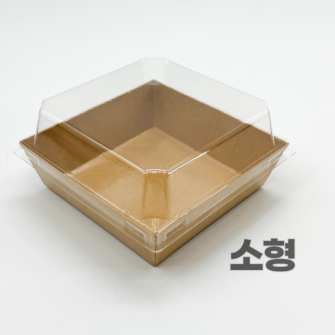 정담 정사각 소형 샌드위치 베이커리 용기+뚜껑 세트, 50개, 크래프트 소형