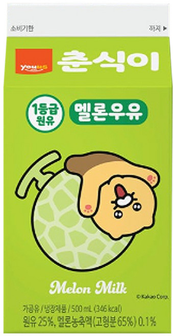 유어스 춘식이 멜론우유, 10개, 500ml