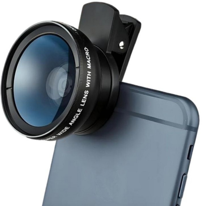 뷰콘 OPTICS 4K스마트폰 광각렌즈 핸드폰 접사렌즈 패션 폰렌즈, 블랙, 1개