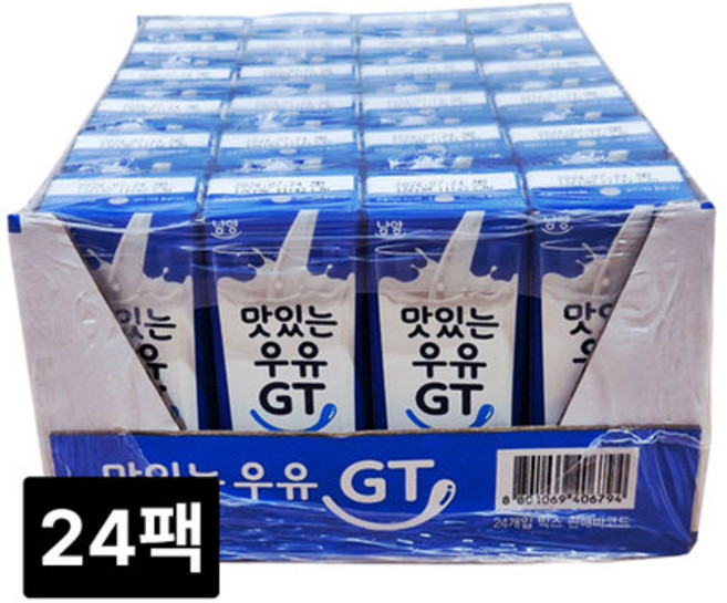 맛있는우유GT 200ml x 24팩 팩우유 멸균우유 흰우유, 24개