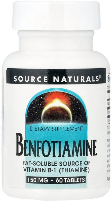 소스내츄럴스 벤포티아민 150mg 타블렛 글루텐 프리 무설탕, 1개, 60정