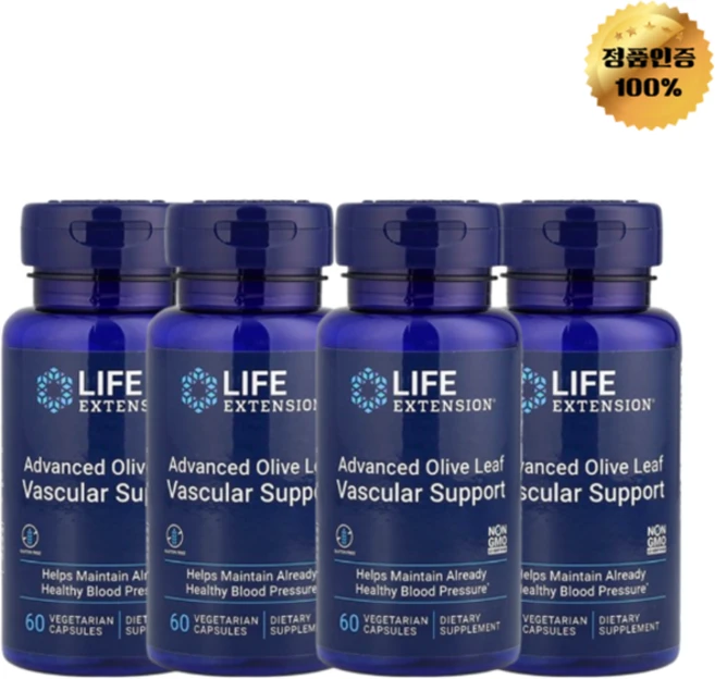 2+2 라이프 익스텐션 어드밴스드 올리브 잎 500mg 베지 캡슐 60정, 4개 - 쿠팡