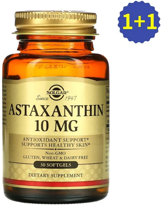 솔가 아스타잔틴 아스티잔틴 카로티노이드 헤마토코쿠스 10mg 30정 2개 - 쿠팡