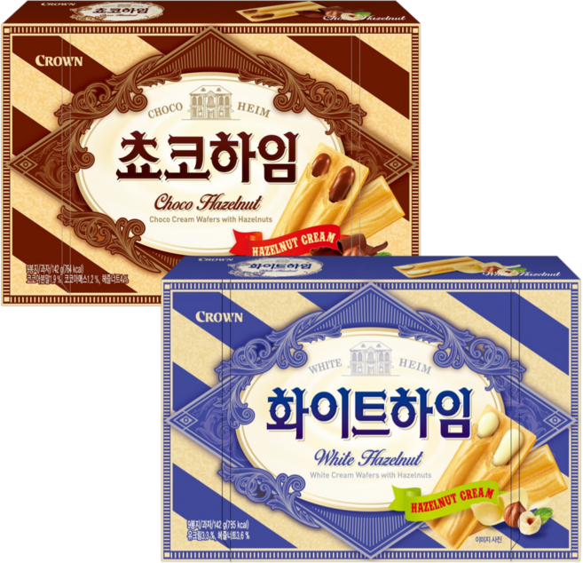 크라운제과 쵸코하임 284g+화이트하임 284g 2개 1세트, 1개