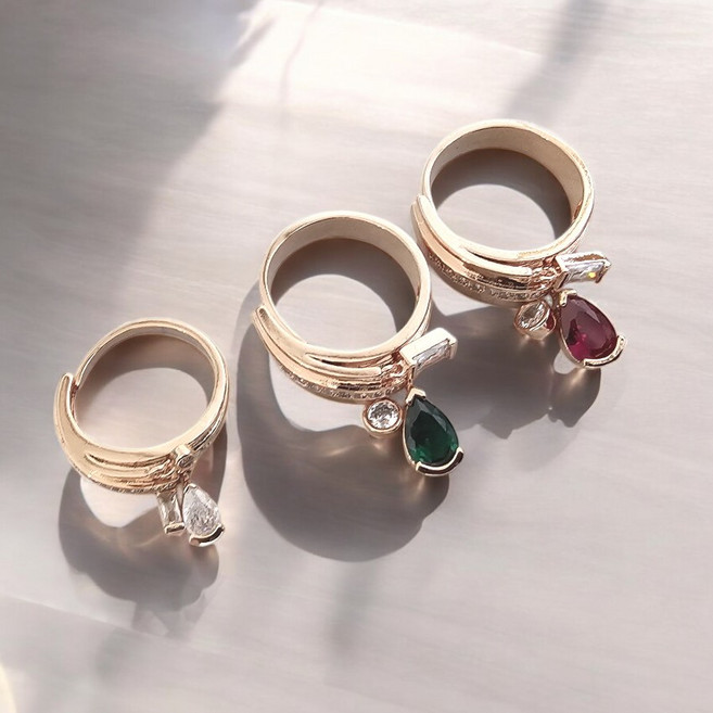 칼라 딸랑이 패션반지 애끼반지