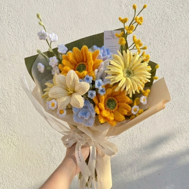 두두타운 모루 꽃다발 만들기 DIY 세트, 1세트, 선셋