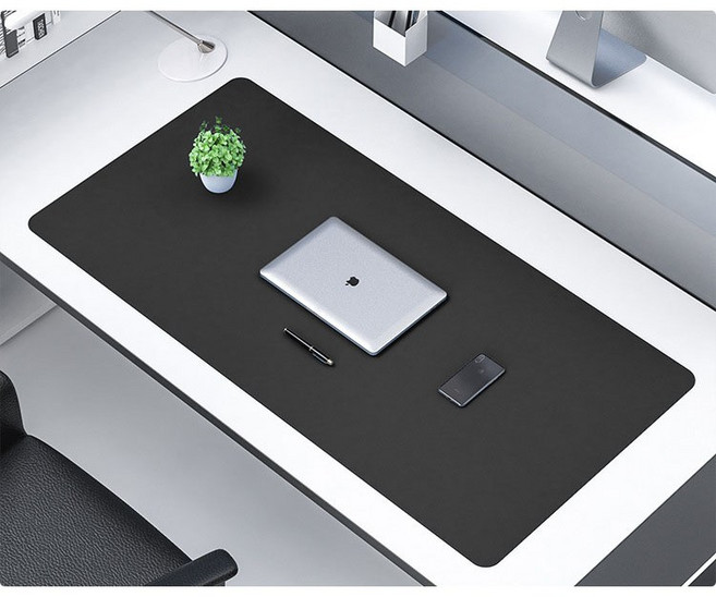 가죽 데스크 매트 테이블 책상 와이드 대형 마우스 장패드, 90*45cm, 블랙, 1개