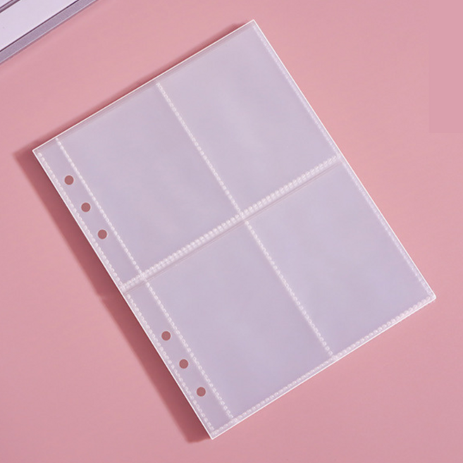 봄봄 A5 6공 포카바인더 양면 투명 속지 10매입 인생네컷 내지 리필, 4칸속지(양면)10매