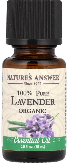 Nature's Answer 유기농 에센셜 오일 순도 100% 라벤더 15ml(0.5fl oz) Answer (네이처스 앤서), 15ml, 1개 - 쿠팡