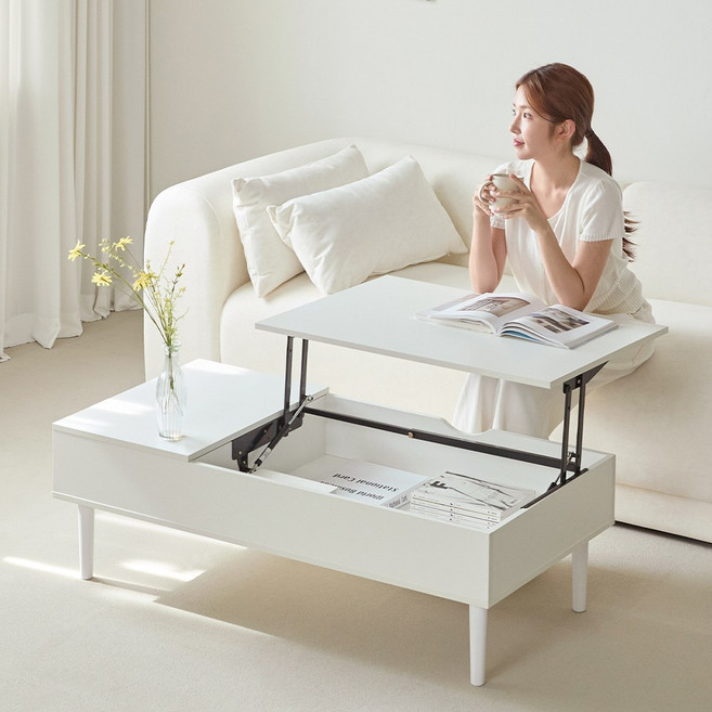 퍼니코 모노 리프트업 서랍형 거실 소파 테이블 1000/1200