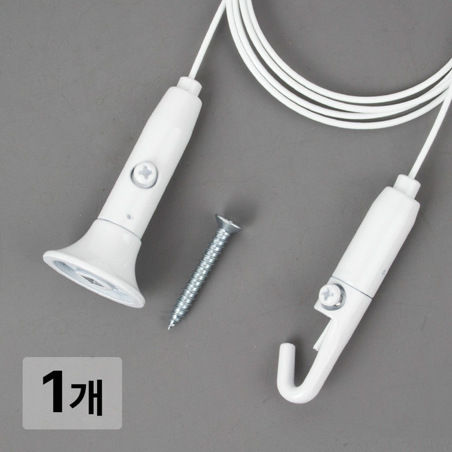 [철물인] 액자걸이 강력천장피스 대 10kg용 화이트 - 천장고정용, 1개, 와이어1미터-화이트