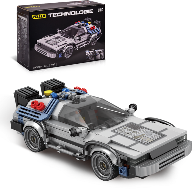 Wakku 스피드챔피언 DMC 백투더퓨처 자동차 블럭 레고호환블럭 Pcs405, 1개, 그레이