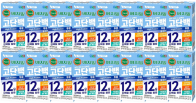 베지밀 고단백 두유 플레인 190ml x 16팩, 16개