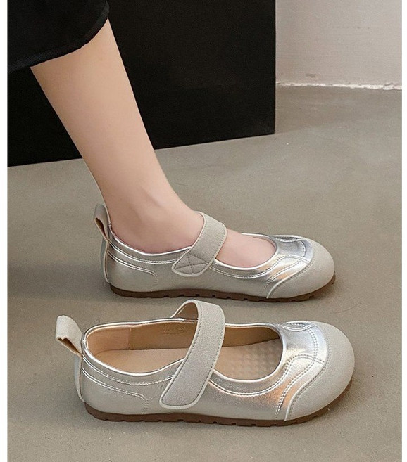 JLVJ 여성 스니커즈 여름 메리제인 플랫슈즈 벨크로 단화