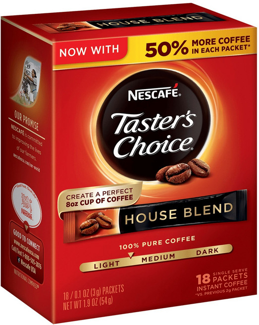 테이스터스초이스 하우스 블렌드 라이트 미디엄 18개입, 3g, 1개