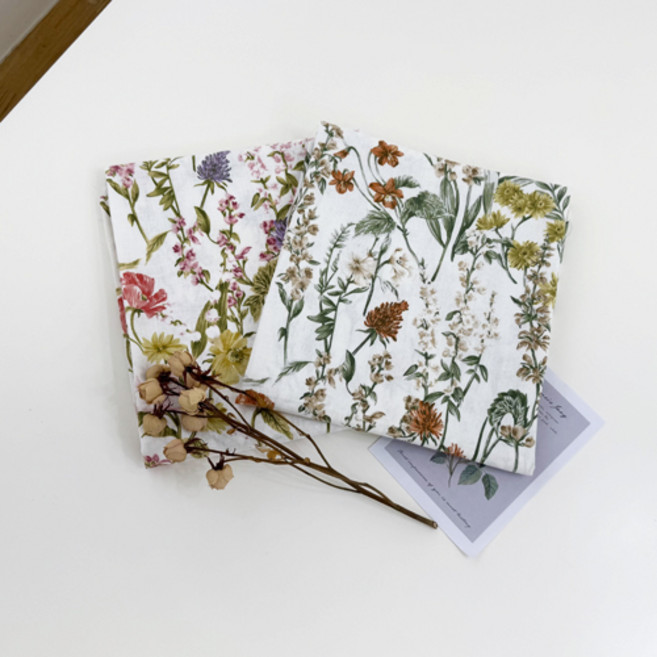 원단싸 빈티지 바이오워싱 린넨천 11수 원단 시크릿 가든, 1개, 그린