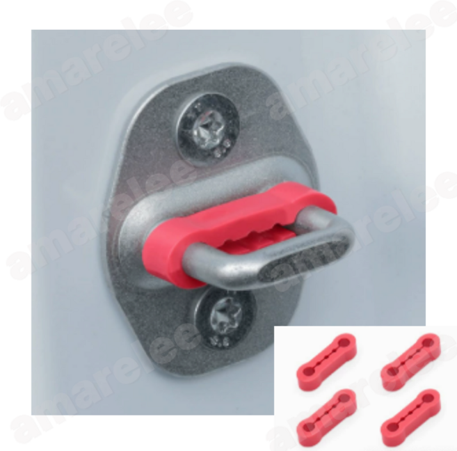 amarelee 충격흡수 자동차 도어 잠금 버퍼 댐퍼 소음방지 실리콘 쿠션 4p 세트, 빨간색, 4개