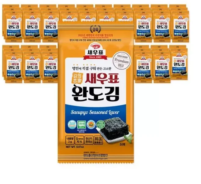 새우표 완도 도시락김 2g x 60봉, 1개