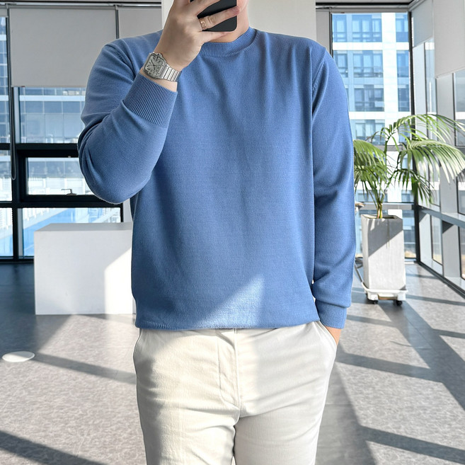 룩플레인 부드러운 워셔블 비스코스 헤라시 라운드 니트 20color