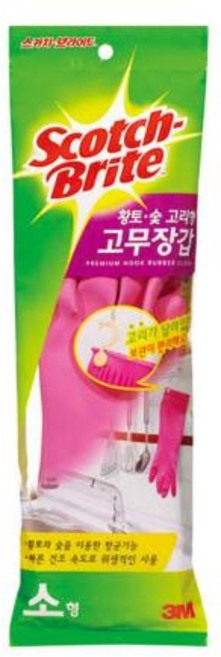 3M 생활용품 고무장갑 황토 숯 고리형 고무장갑(분홍)-소형 10EA, 10개