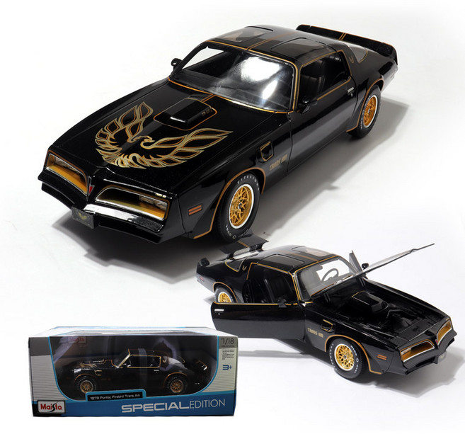 마이스토 1:18 1978 폰티악 파이어버드 Trans AM 빈티지 모형자동차 올드카 다이캐스트, 블랙, 1개