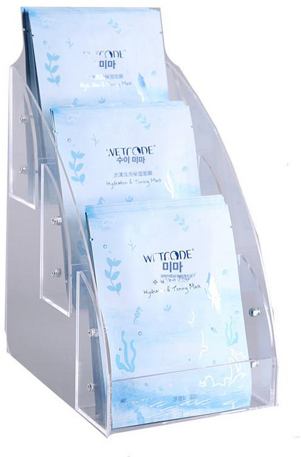 마스크팩 진열대 계단식 아크릴 투명 전시대 3칸 3단, 2칸 1단