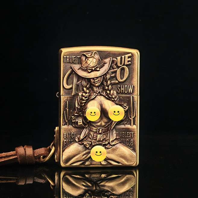 ZIPPO 지포 라이터 행운의 소녀 방풍 라이터 수집용, 1개